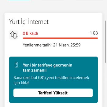 Vodafone İnternet Paketleri Hızla Tükeniyor