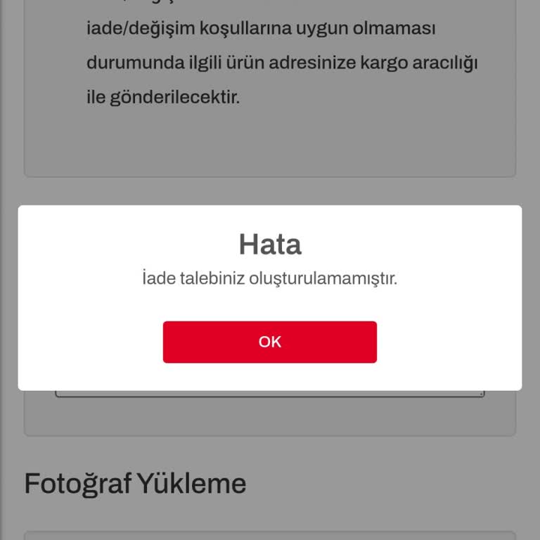 İade Sistemi Çalışmıyor: Masa Ayağı Sorunu