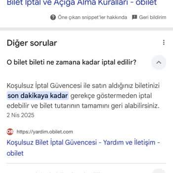 Obilet'te İptal Edilemeyen Bilet Sorunu