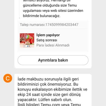 Para İadesinde Yaşanan Gecikme Ve Güven Sorunu