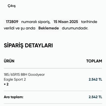 Yenilastik.com'da Lastik Siparişi Ve İade Sorunu