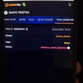 Editörbet Mobil Uygulama Üzerinden Oynama Şartı Ve Çekim Problemi