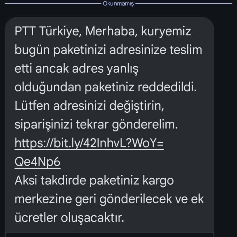 Sahte PTT SMS'leri Ve Güvenlik Tehdidi