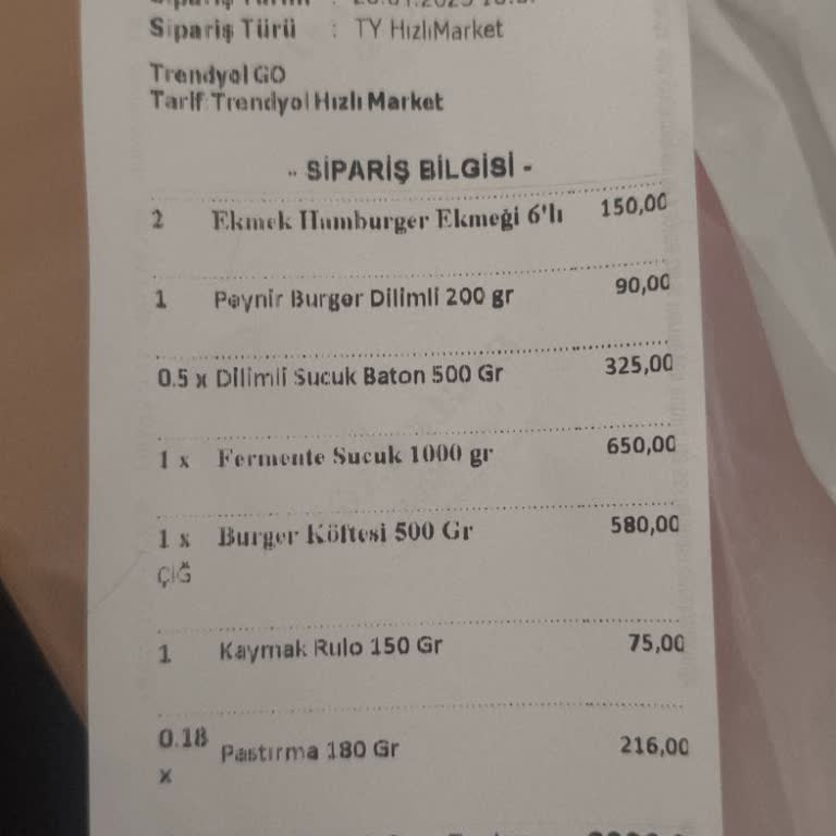 Köfteci Yusuf'tan Eksik Gelen Siparişler