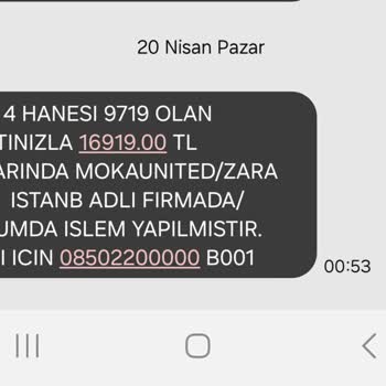 Zara'dan Bilgim Dışında Yapılan İşlem