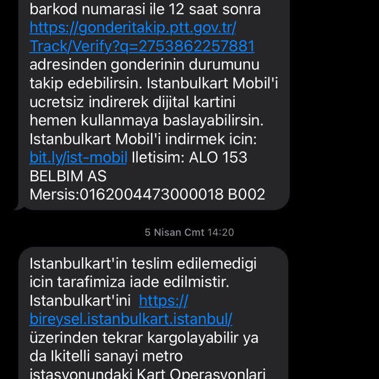 İstanbulkart Kargo Sorunu Ve İade Talebi