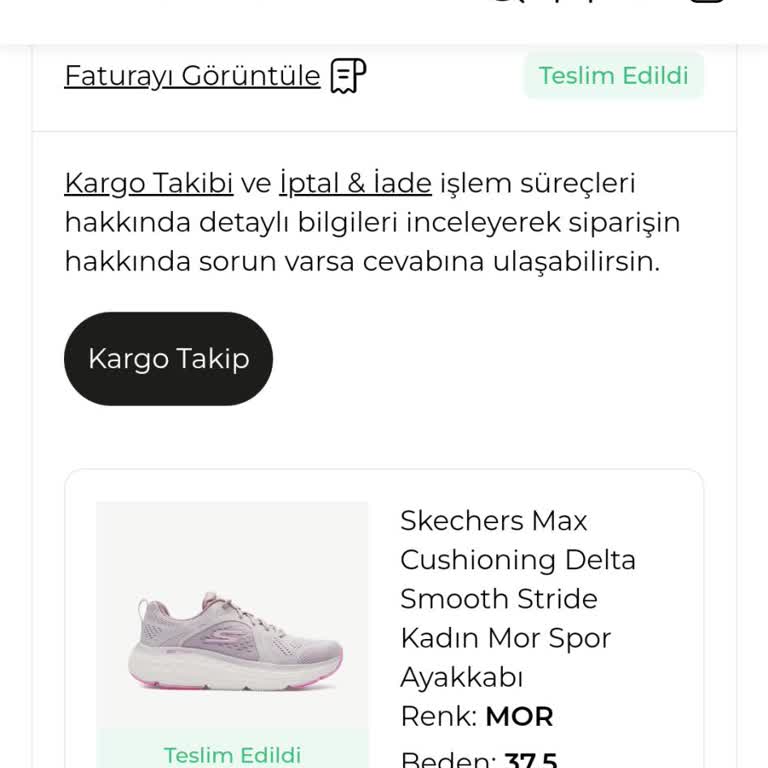 Skechers Ayakkabının Beden Sorunu Ve İade Süreci