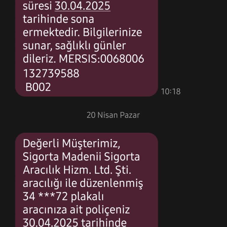 Yanlış Araca Gönderilen Mesaj Sorunu