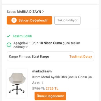 Teslim Edilmeyen Sipariş Ve Kayıp Sandalye Sorunu