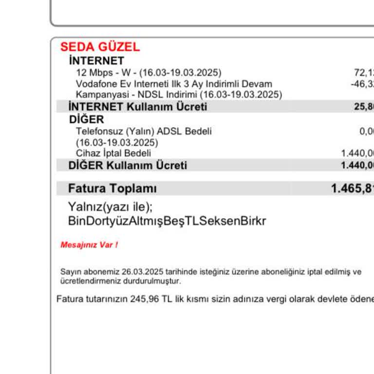 Bağlantı Sorunu Ve Haksız Modem Ücreti Mağduriyeti