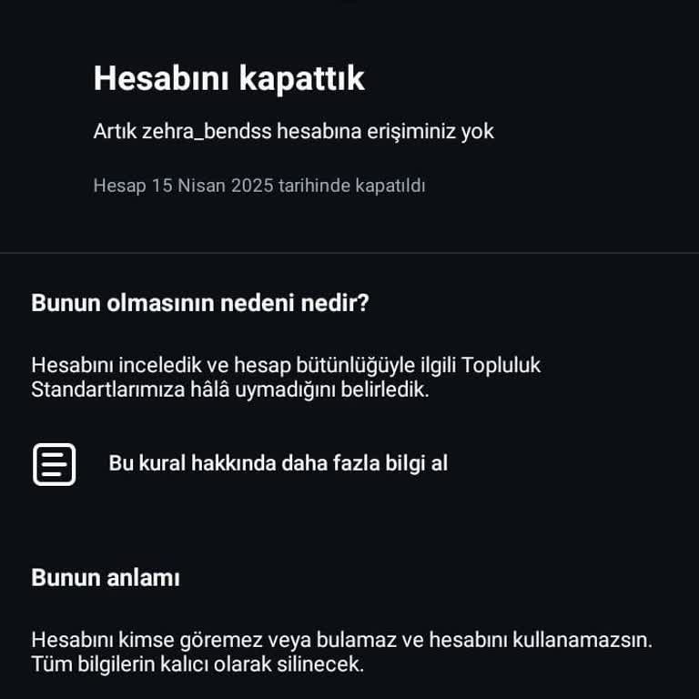 Instagram Hesabımın Aniden Kapatılması!