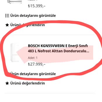 Yanlış Kapasitede Buzdolabı Teslimatı Ve Değiştirilen Sipariş Detayları