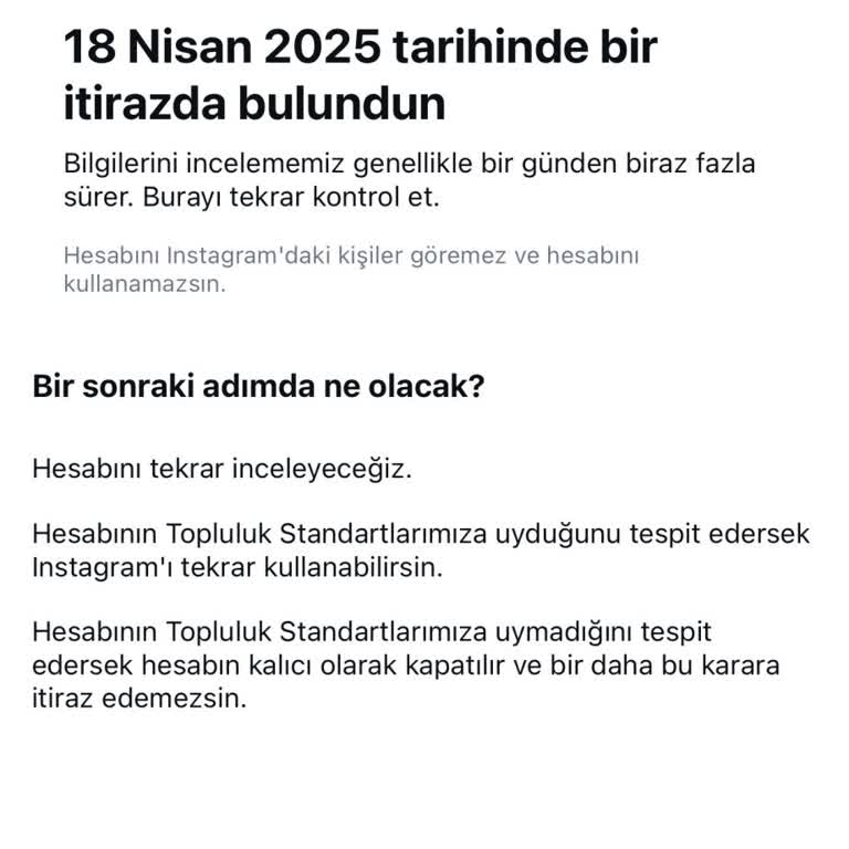 Haksız Yere Askıya Alınan Instagram Hesaplarımın Yeniden Açılmasını İstiyorum