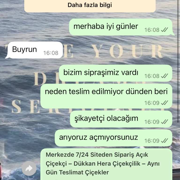 Çiçek Siparişi Teslim Edilmedi Ve İletişim Kurulamıyor
