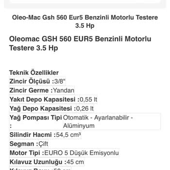 Yanıltıcı Ürün Bilgileri: Oleo-Mac Testere Motoru Sorunu