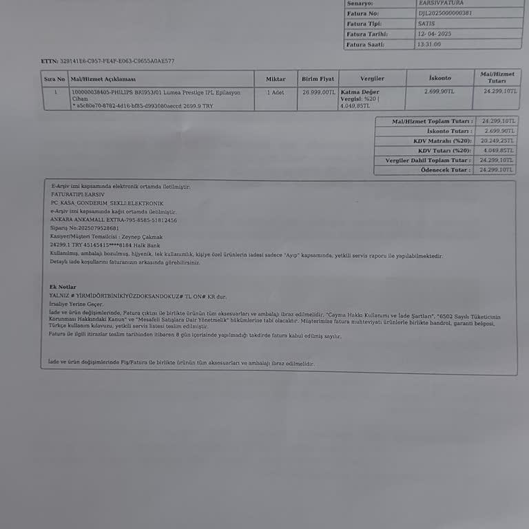 Philips Lazer Epilasyon Aleti İçin Geciken Para İadesi Ve Müşteri Hizmetleri Sorunu