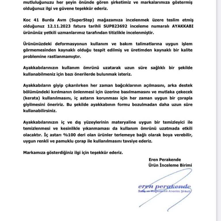 Ayakkabıda Beklenmedik Yırtılma Ve İnceleme Sorunu