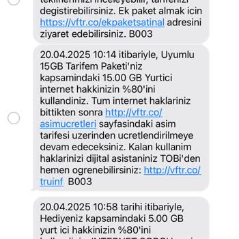 Vodafone İnternet Kullanımında Anlamsız Tükenme Sorunu