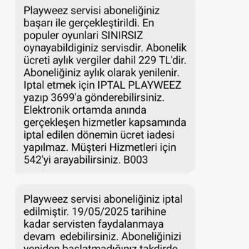Playweez Yanıltıcı Üyelik Mesajlarıyla Karşılaştım