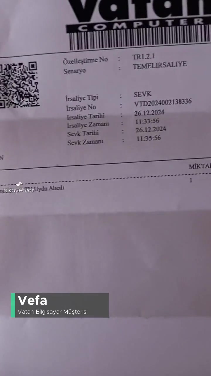 Vatan Bilgisayar Kırık Gelen Ürün videonun kapak resmi