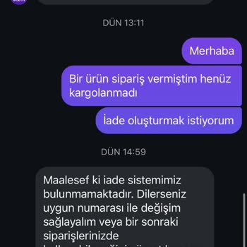 İletişim Sorunu Ve İade Seçeneği Eksikliği