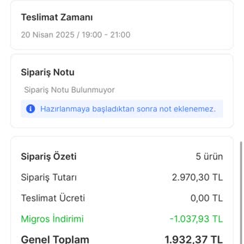 Migros Sanal Market Sipariş İptali Ve Teslimat Sorunu