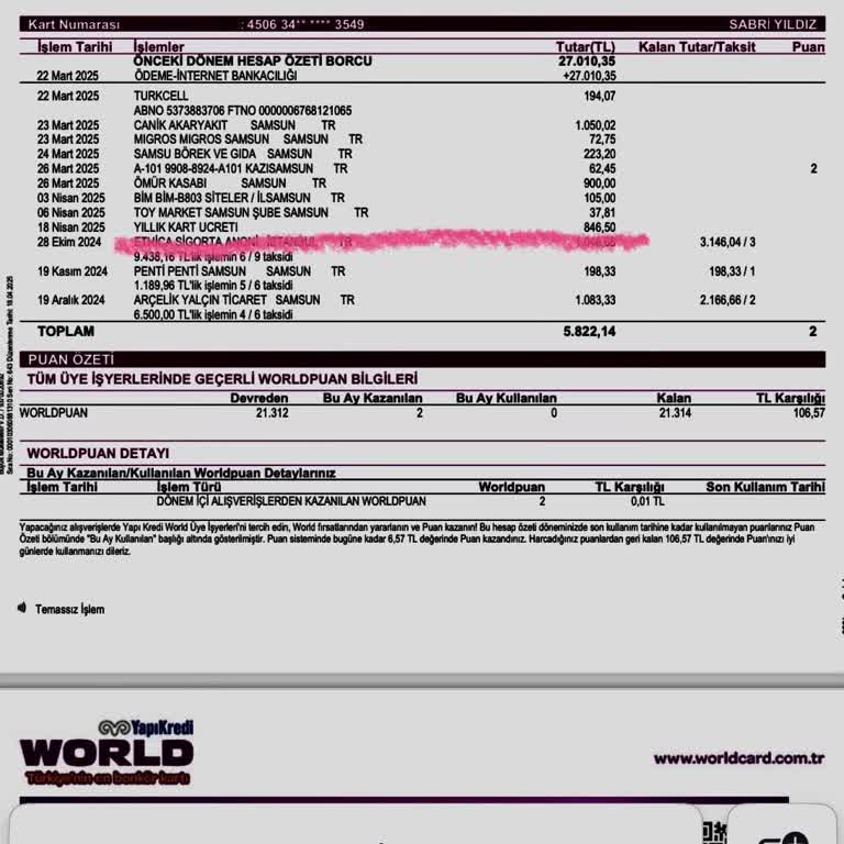 Yapı Kredi'den Haksız Kart Ücreti Kesintisi