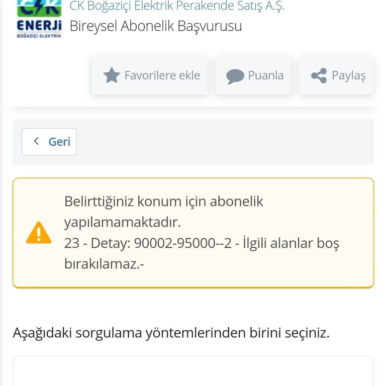 Elektrik Aboneliği Başvurusunda E-Devlet Hatası