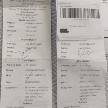 Colin's Mağazasından Aldığım Ürünlerin Kalite Sorunu