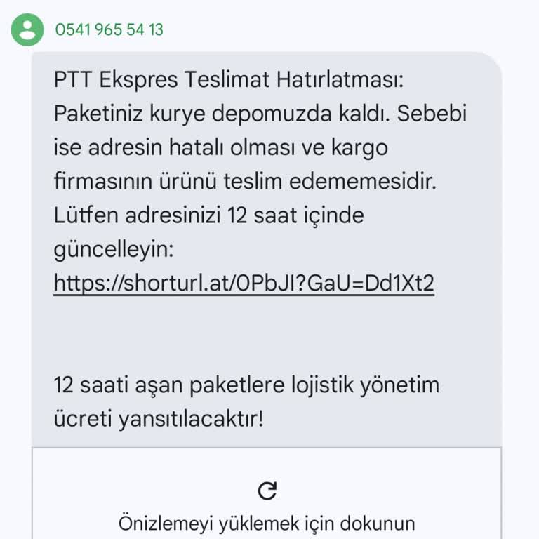 PTT Adına Gelen Yanıltıcı Mesaj Sorunu