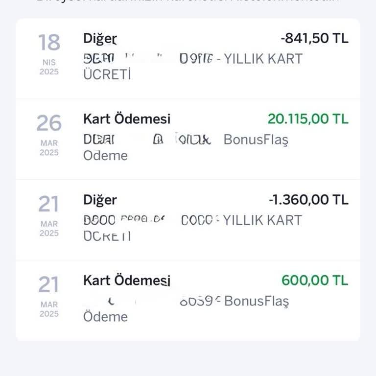 Kredi Kartı Üyelik Ücretleri İadesi Talebi
