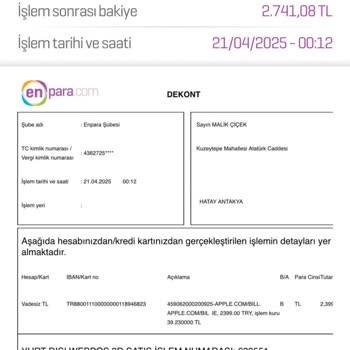 Enpara Kartımdan Habersiz 2399 TL Çekildi!