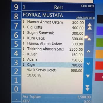Yemek Sonrası Şaşırtan Fatura