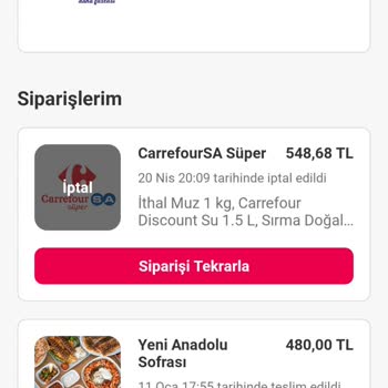 Yemeksepeti Sipariş İptali Ve İletişim Sorunu