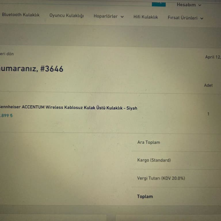 İptal Edilen Siparişin Onaylanmaması