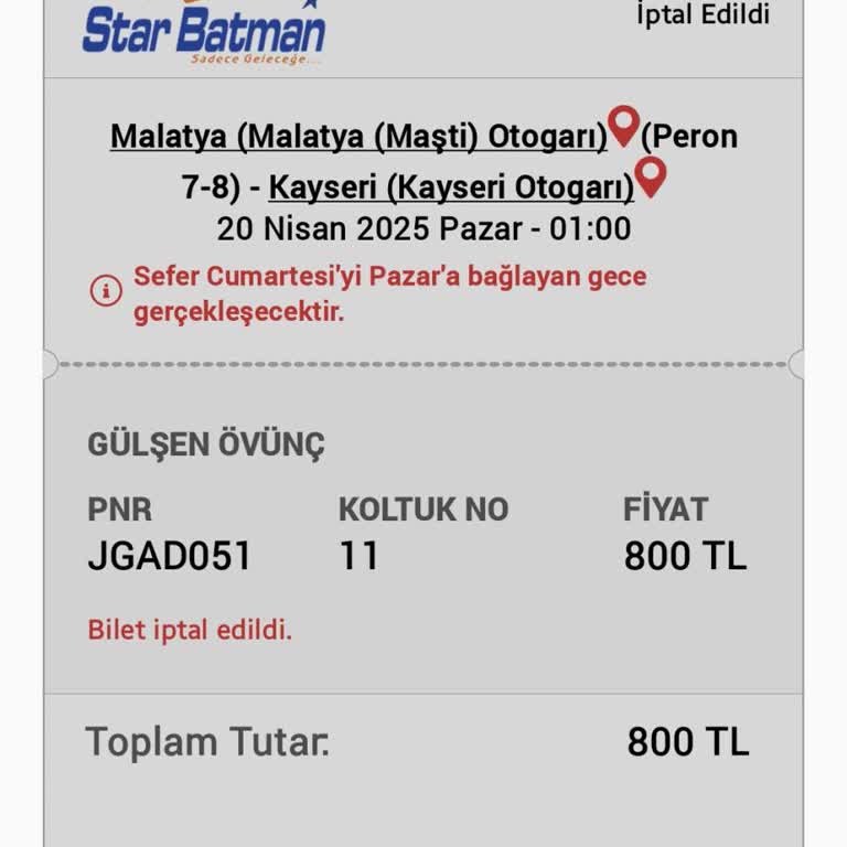 Yanlış Bilet İptalinde Haksız Kesinti