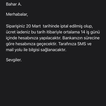 İade Ücreti Kesintisi Ve Yetersiz Müşteri Hizmetleri