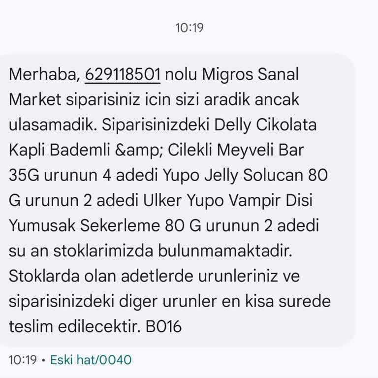 Migros Sanal Market Siparişlerinde Stok Sorunu Ve Mağduriyet