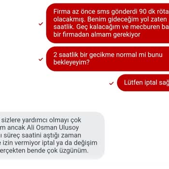 Rötar Mağduriyeti Ve Bilet İptal Talebi