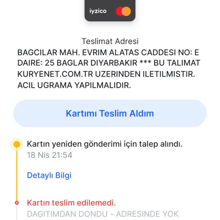 Kart Teslimatında İletişim Ve Zamanlama Sorunu