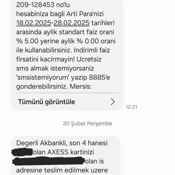 Yanıltıcı SMS Ve Yanlış Faiz Uygulaması