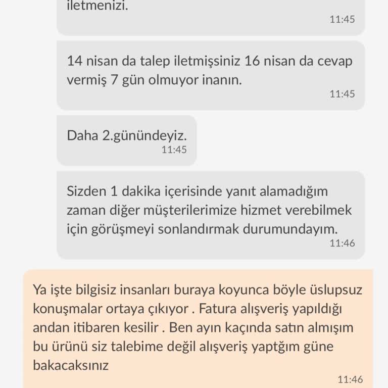 Kurumsal Fatura Talebime Cevap Alamıyorum