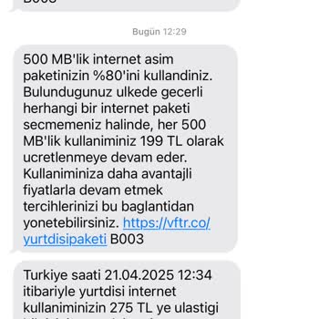 Yurt Dışı İnternet Paketi Hızla Tükeniyor