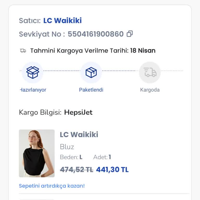 LCW Siparişim Kargoya Teslim Edilmiyor