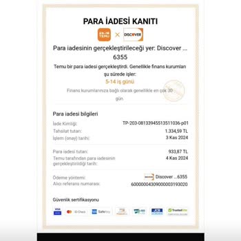 İade Bedeli Halen Hesabımda Görünmüyor