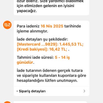 Temu İadesi Banka Hesabına Ulaşmadı: Müşteri Hizmetlerinden Destek Bekleniyor