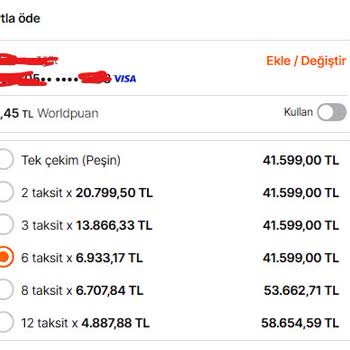 Ödeme Ekranında Taksit Sayısı Sorunu