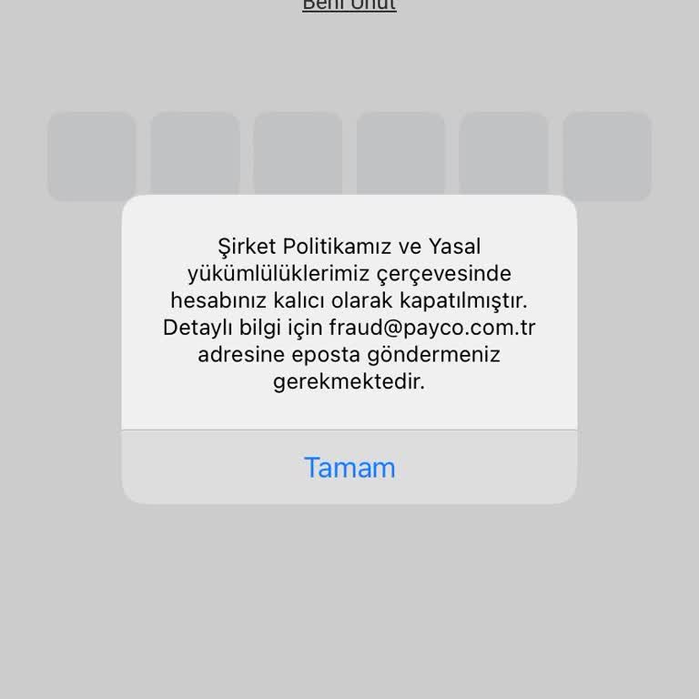 Payco Hesabımın Aniden Kapatılması Ve İletişim Sorunları