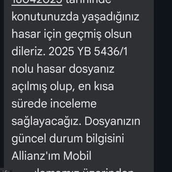 Allianz Ev Sigortası Onarım Talebi Sorunu