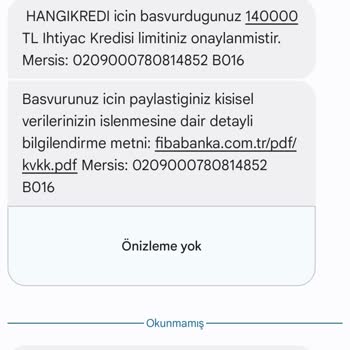 Yanlış Kredi Onayı: Fibabanka'dan Beklenmeyen Mesaj